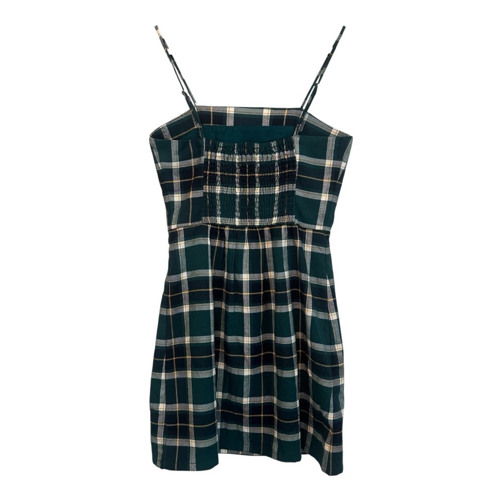 Aeropostale Womens Small Spaghetti Strap Teal Green Navy Plaid Mini Preppy Dress - Picture 5 of 5